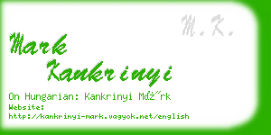 mark kankrinyi business card